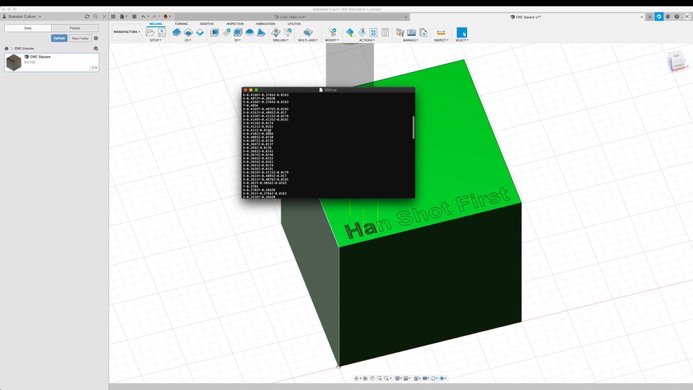 Export GCode in Fusion 360
