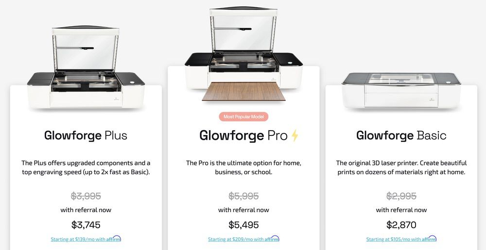 Glowforge Price and Cost