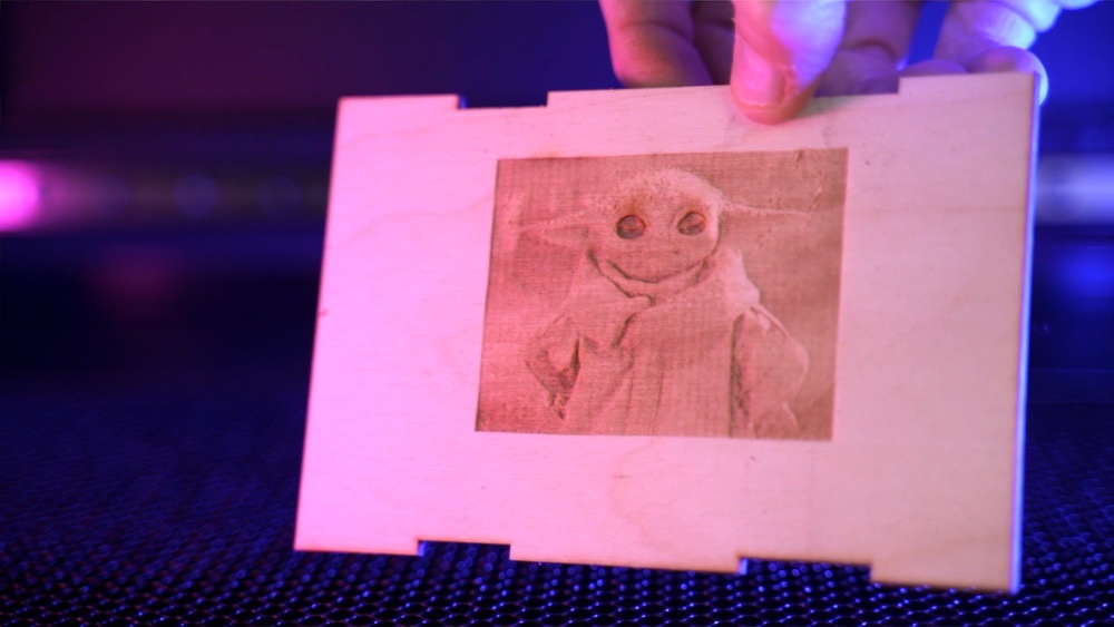 Baby Yoda raster engrave