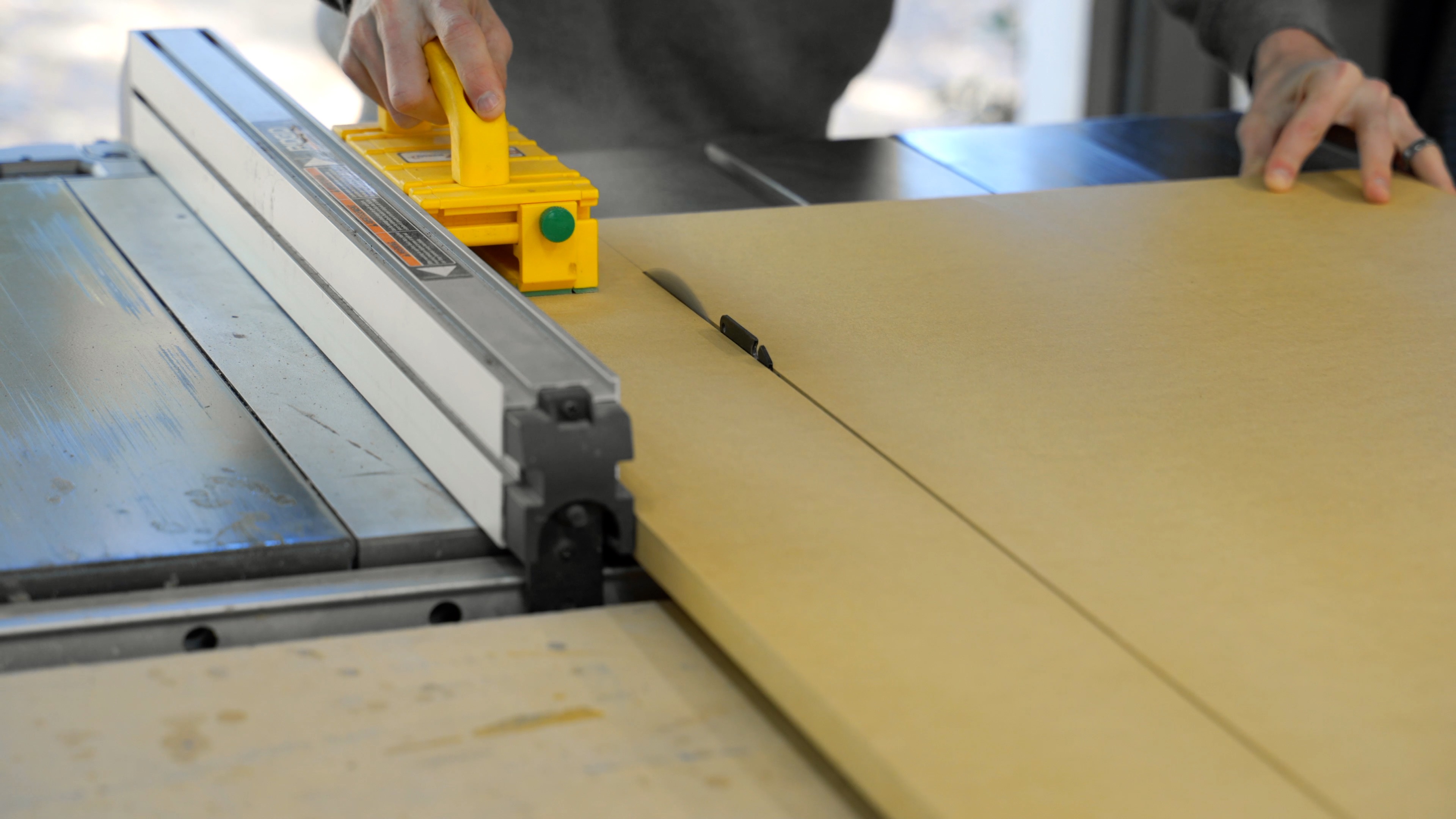 Cut MDF on table saw